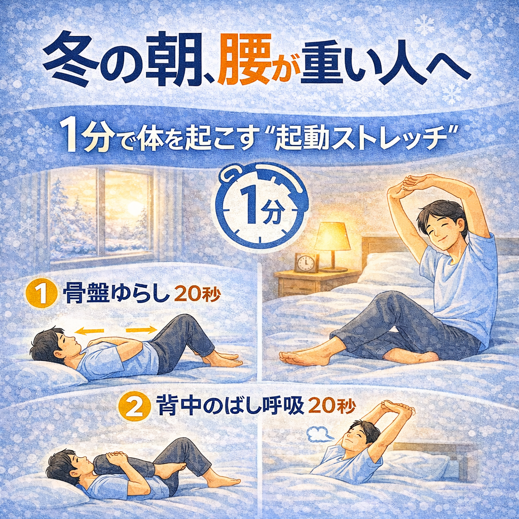 朝の腰の重さは“冷え”が原因かも。1分で体を起こす冬の整え方｜文京区・千石