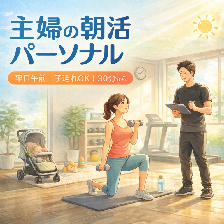 平日午前の朝活パーソナル。子連れOKで30分から整える